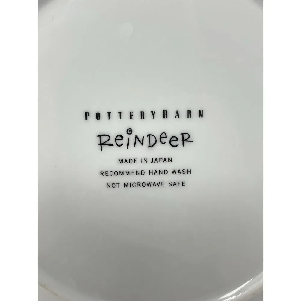 Pottery Barn Christmas Reindeer Donner Appetizer Salad Dessert Plate 8” Japan
